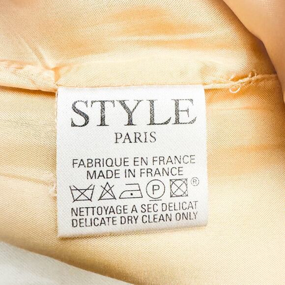 Style Paris Susan Sutherland Cream Beige Wool Angora Pencil Skirt Size L - Picture 4 of 6